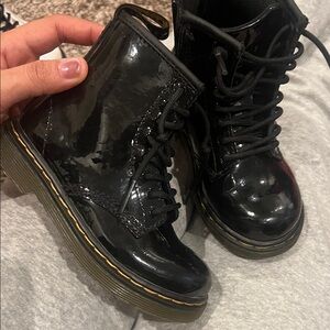 Dr. Martens Kids Black Patent Boots